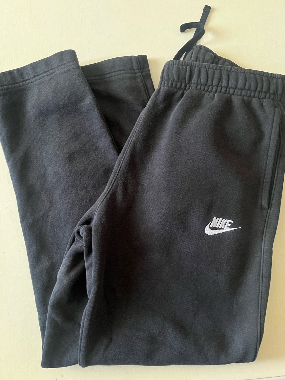 Nike Black sweatpants with White Swoosh woman medium